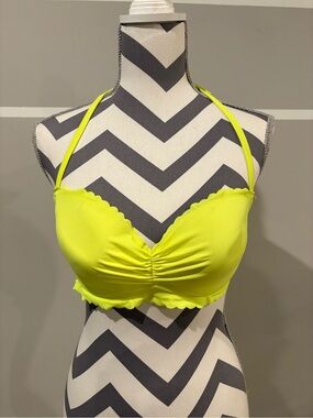 Victoria's Secret Neon Yellow Halter Bikini Top
